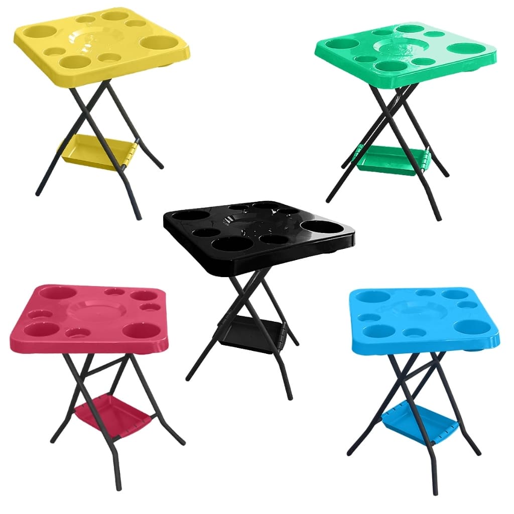 Mesinha Petisqueira Multiuso Dobrável Desmontavel Portátil Bandeja Churrasco  Bar Piscina Área Lazer