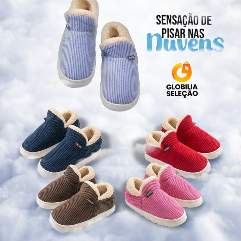 Pantufa Chinelo De Casa Masculina Feminina Adulta Pelúcia Confortável Com Solado Mais Grosso Modelo Fechado KT7607