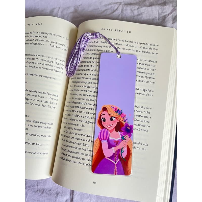 Marcador de páginas Princesa Enrolados Rapunzel (com ou sem Tassel) plastificado 16 cm - Leia a descrição
