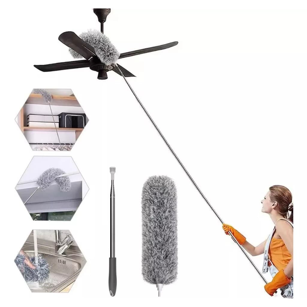 Espanador Retrátil 2,80m – Limpeza Rápida e Sem Esforço de Tetos e Cantos!