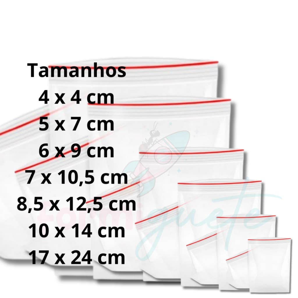 Saco Zip Lock Hermético 100 ou 200 unidades Abre e Fecha - Saquinho Plástico Ziplock