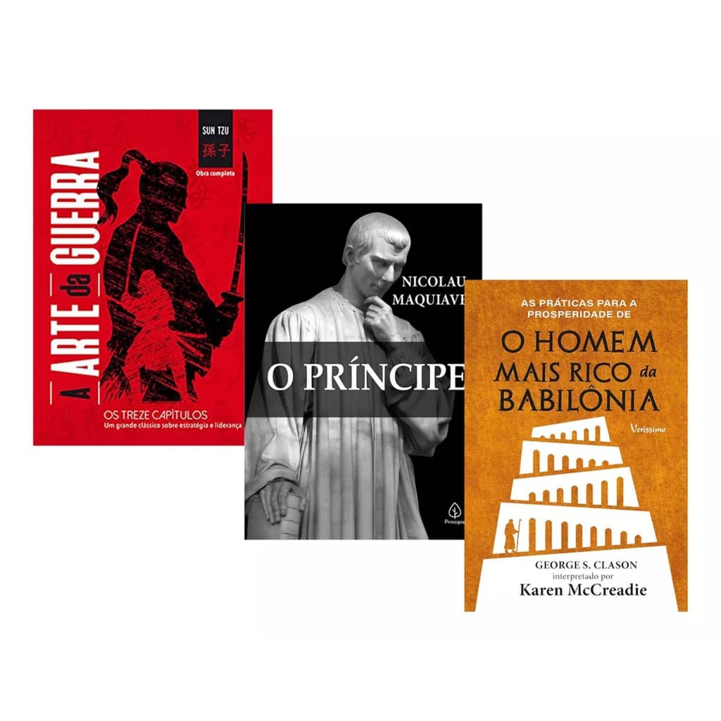 Kit Livro A Arte da Guerra + O Príncipe + O Homem mais rico da Babilônia Editora Veríssimo