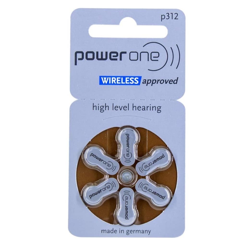 Pilhas Bateria Power One Para Aparelhos Auditivos  P312 (Pr41)  - 1 Cartela C\6 Unid