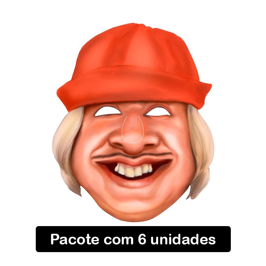 Máscara Tiririca de Papel  Pacote Com 6 Unidades