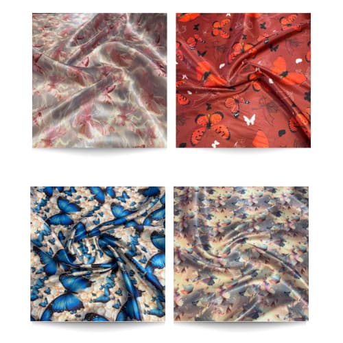 Tecido Cetim Estampado Digital Borboletas 3D - 1,40m Decorações Festas Cenários