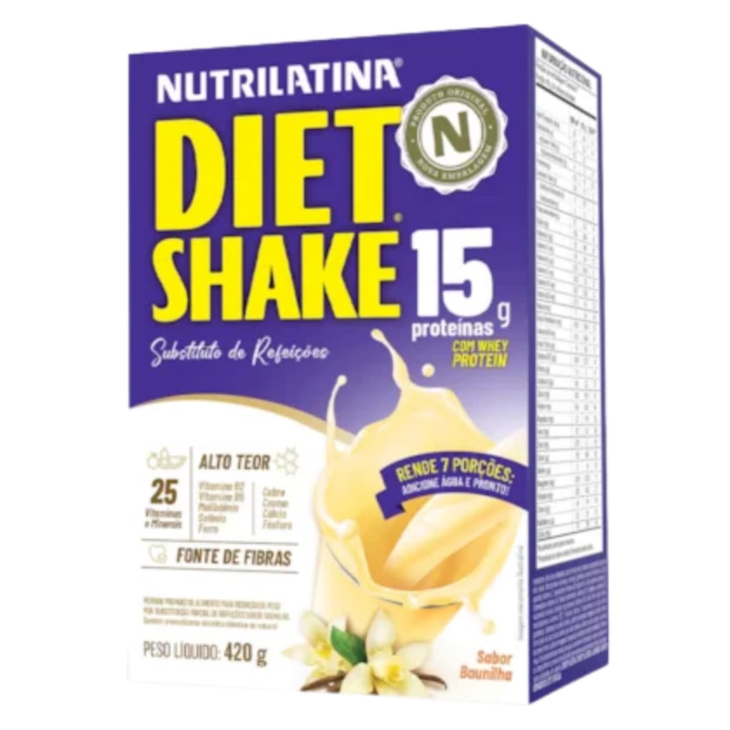 Diet Shake Baunilha 420g- Nutrilatina