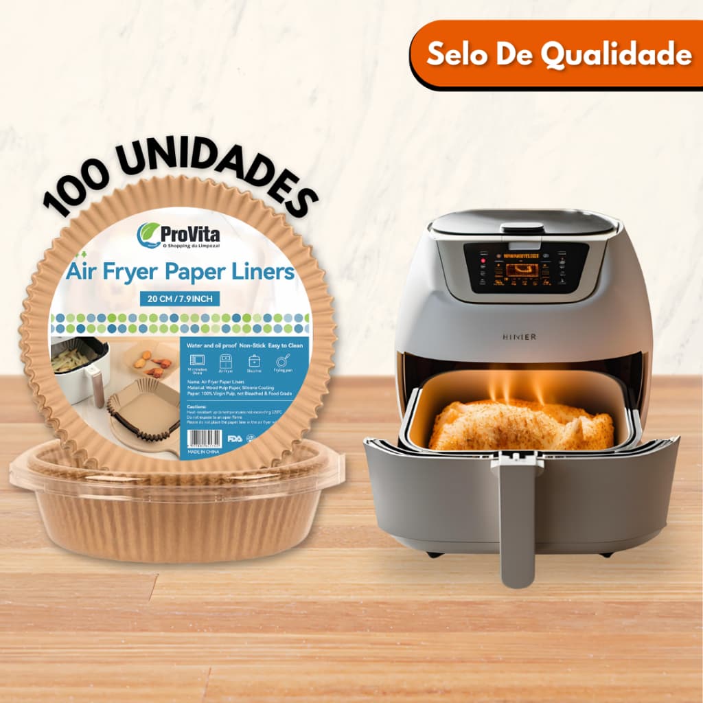 100un Forma De Airfryer Descartável Fácil Redondo Antiaderente Para Papel Fritadeira Cozimento