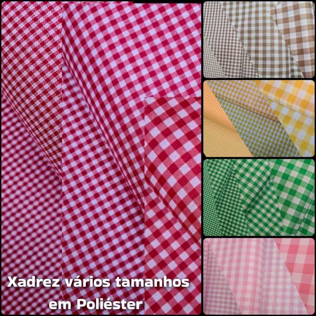 Tecido Tergal Xadrez de Poliéster (1,40 MT LARGURA) **ATENÇÃO AS MEDIDAS** - 100% Poliéster.
