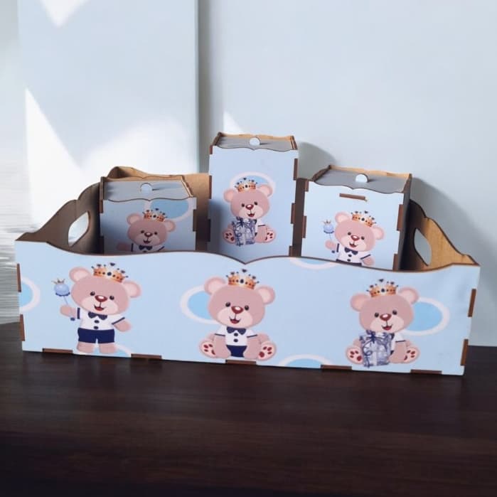 Bandeja Kit Higiene Bebê Adesivado 4 Peças