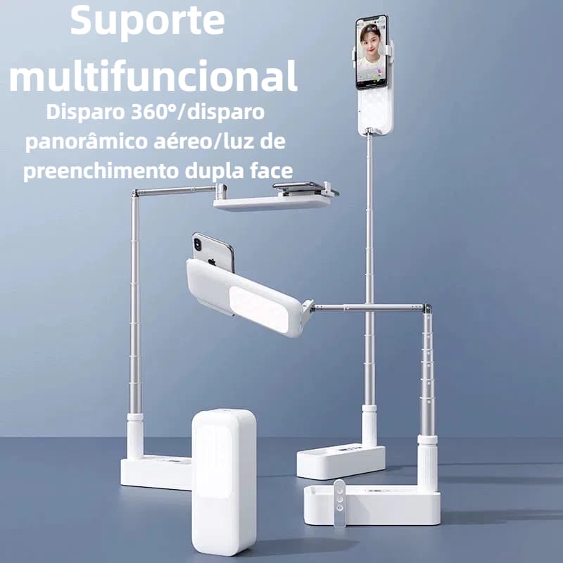 Suporte Para Celular Dobrável Multifuncional sem fio Com Luminaria e Controle V6
