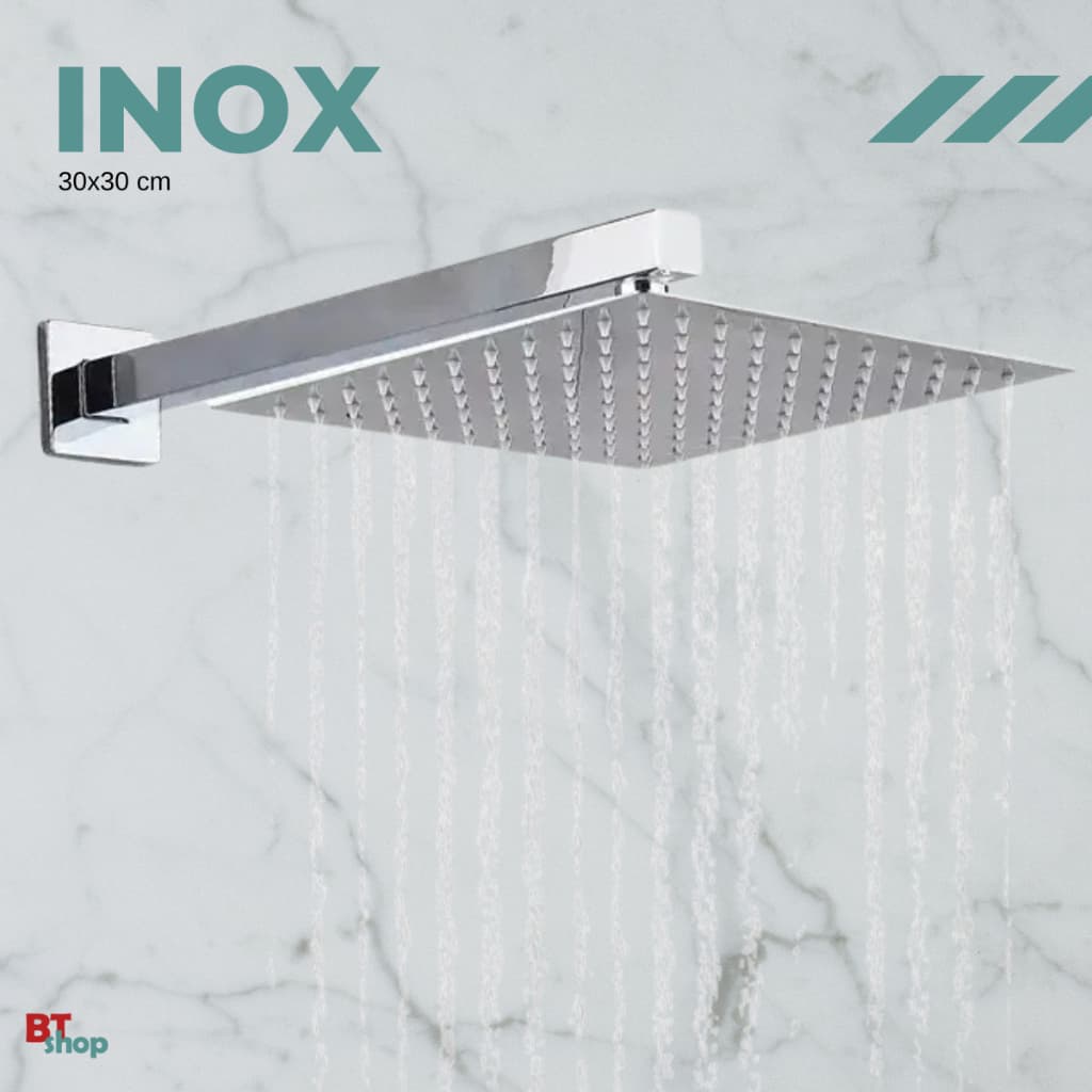 Ducha Inox Chuveiro 30x30 Cm + Cano 40 Cm Quadrada Kit ou apenas ducha