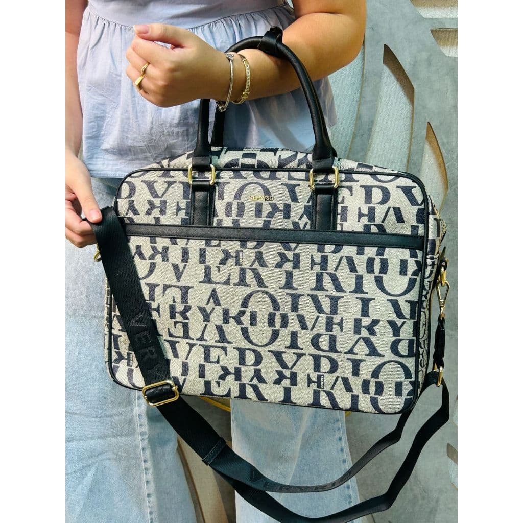 Bolsa Feminina Veryrio grande carteiro estampada - Elegante e moderna notebook trabalho