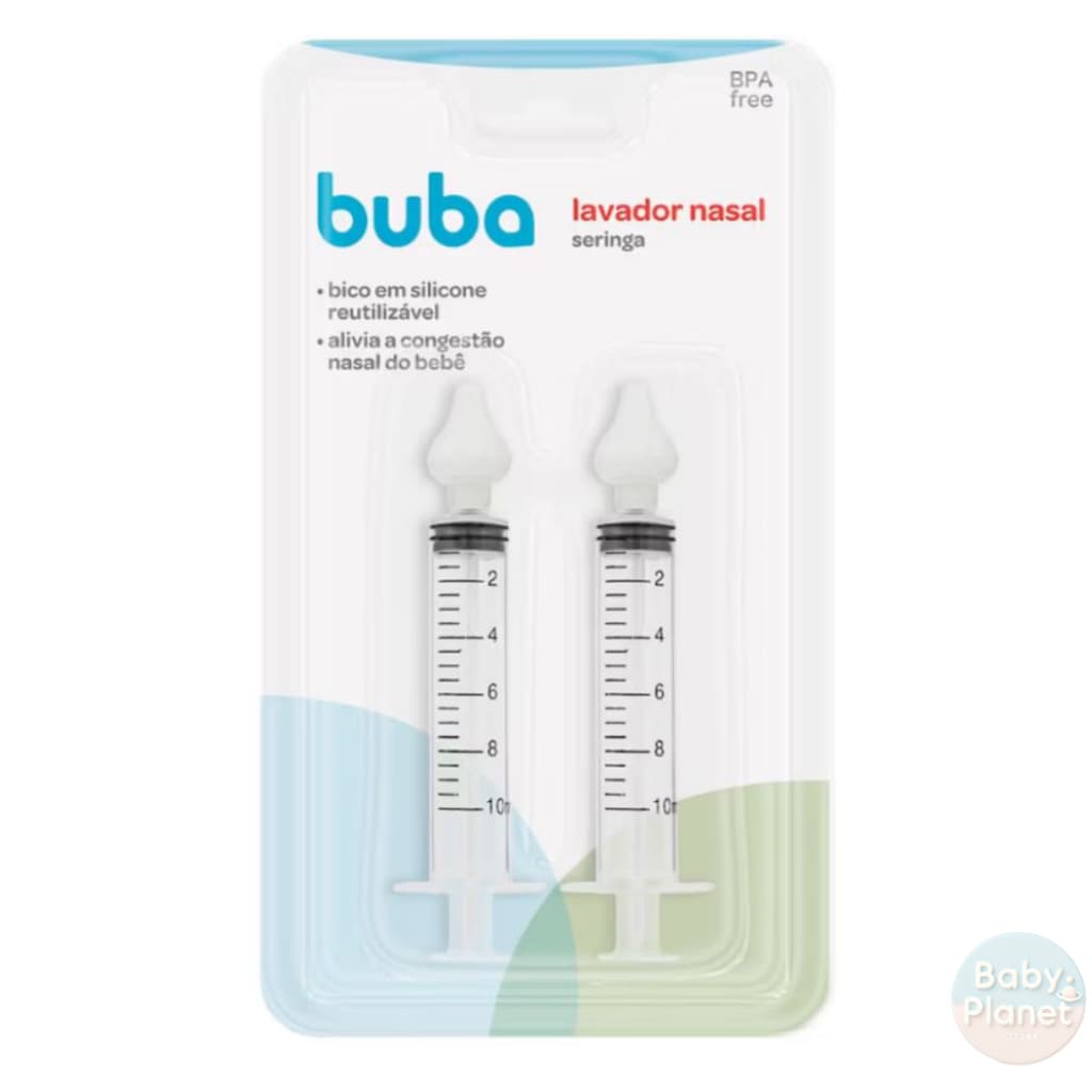 Lavador Nasal Seringa Com Ponta Em Silicone 2 Unidades BUBA