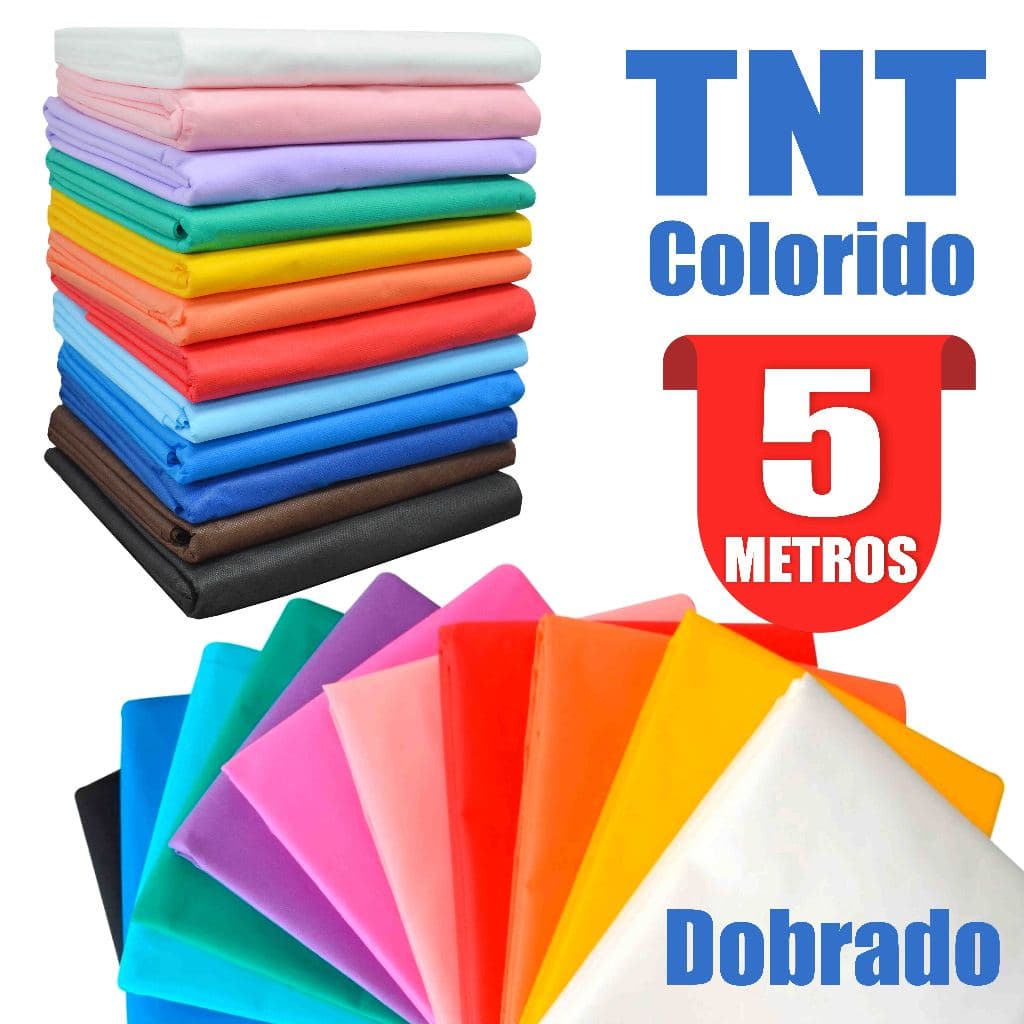 TNT Liso Colorido com 5 metros - 1,40m largura 40gm com Excelente Qualidade DOBRADO