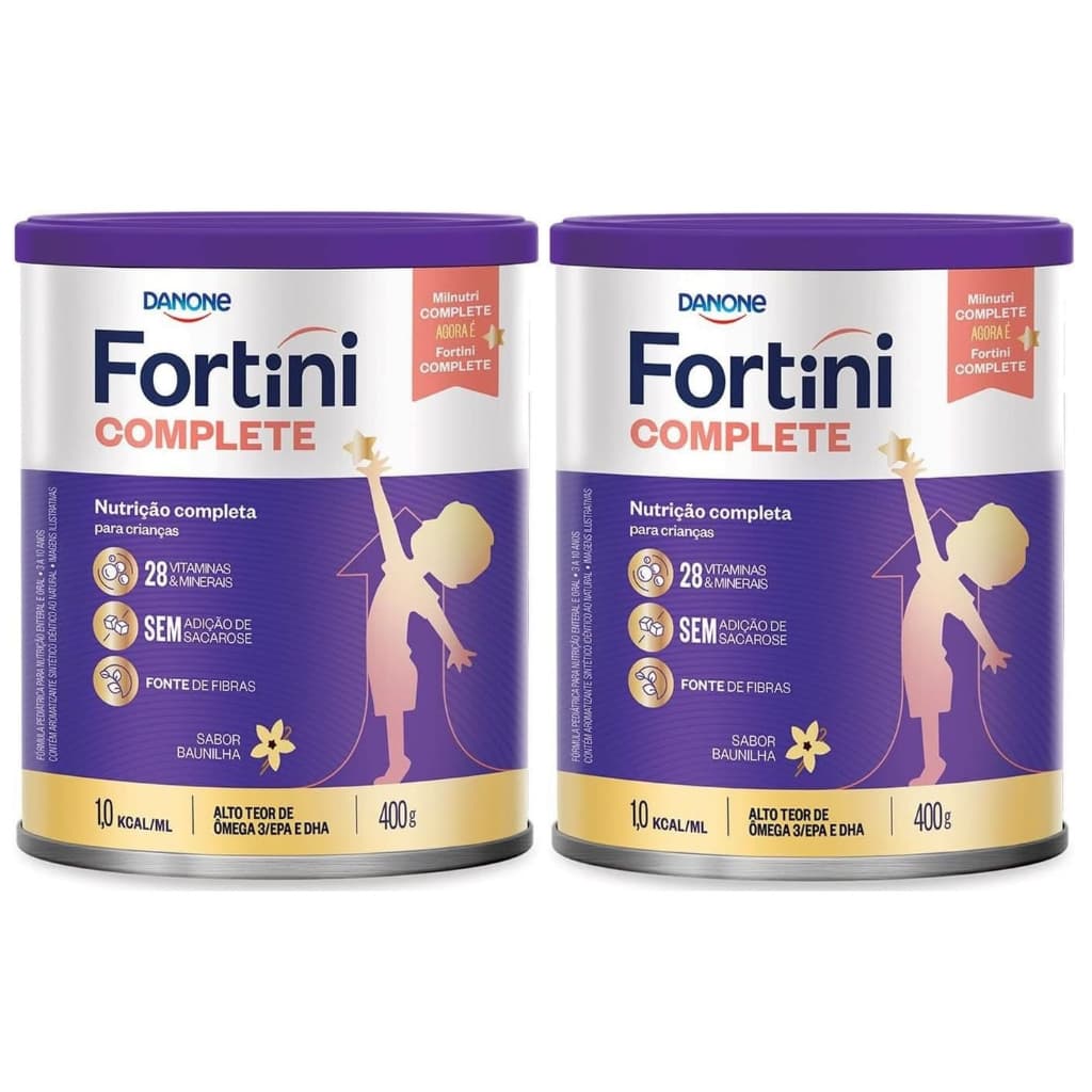 Kit 2 Latas Fortini Complete Baunilha 400G cada