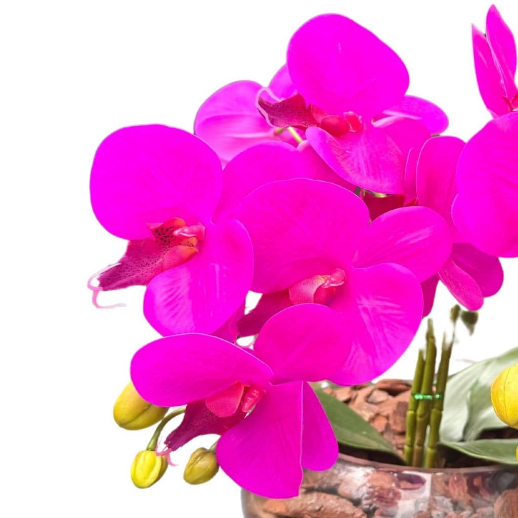 1 Orquidea Artificial Silicone 3d Realista Premium Haste Flexivel Arranjo de Mesa de Centro Jantar