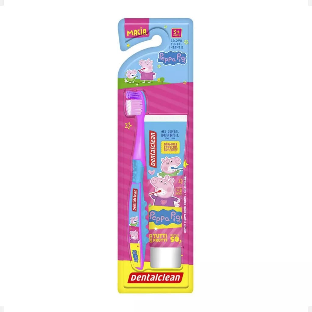 Escova De Dente Infantil Peppa Pig + Gel Dental 50g - Kit