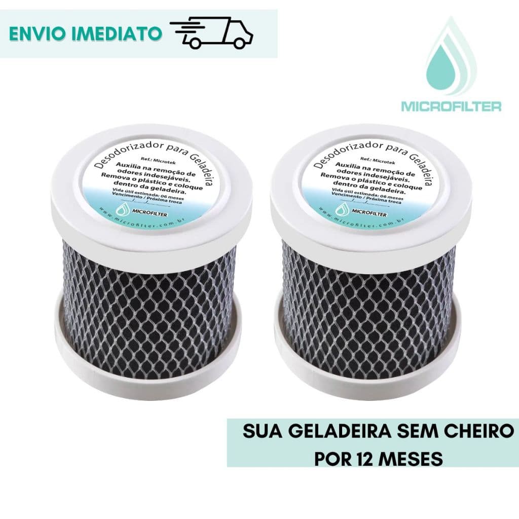 Tira Cheiro Geladeira Kit 2 Pçs Desodorizador Neutralizador Anti Odor Carvão Ativado Carbon block