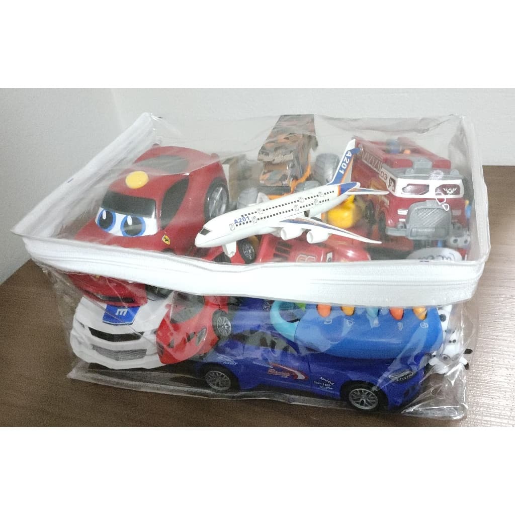 Kit 5 Saco Organizador De Brinquedos Guarda Roupas Multiuso Com Zíper