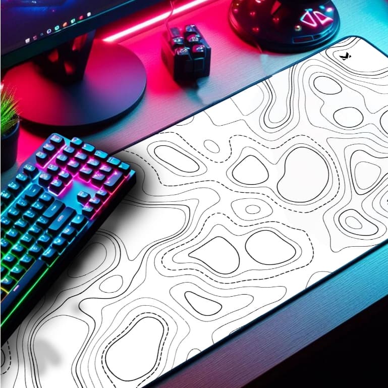 Mouse Pad Gamer Abstrato Marca Muleka  Borda Custurada Diversas cores e Tamanhos