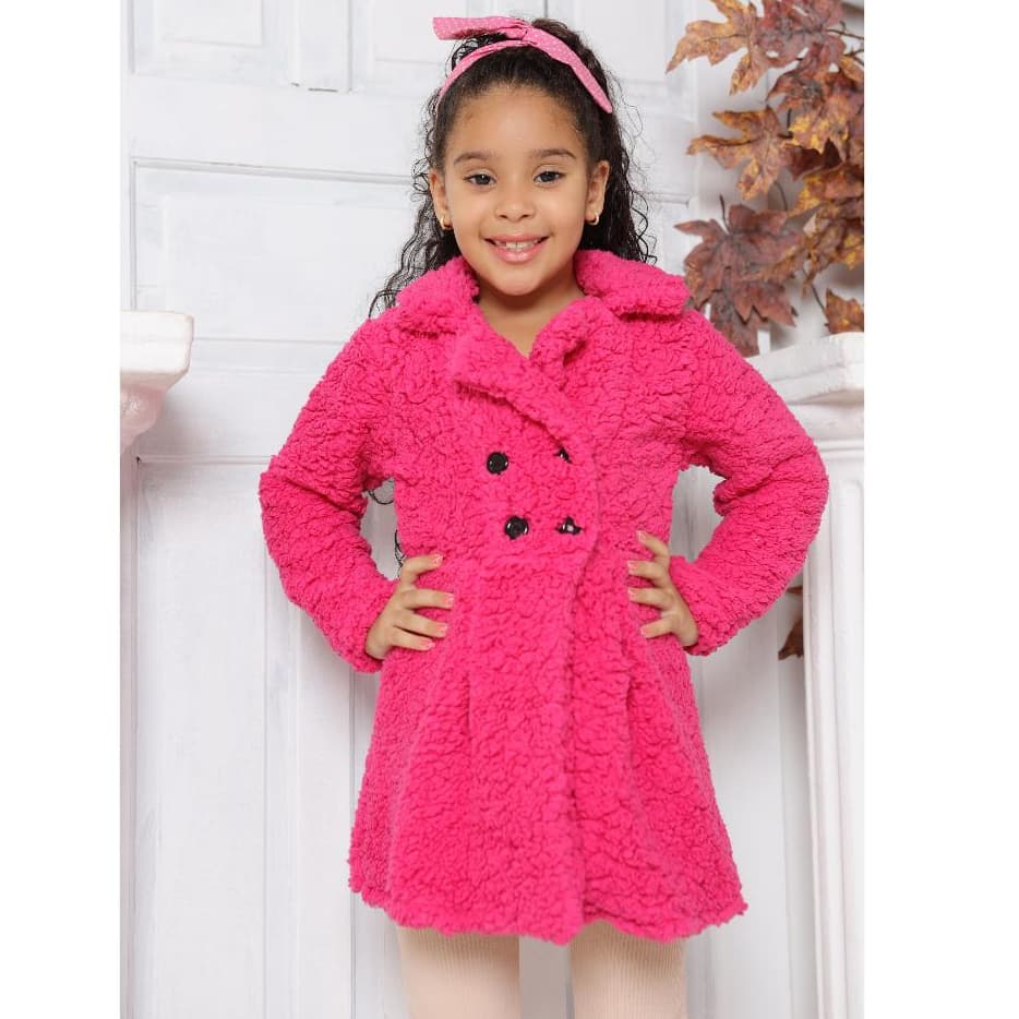 casaco sobretudo menina infantil pele de carneiro tamanhos 2 ao 8 anos