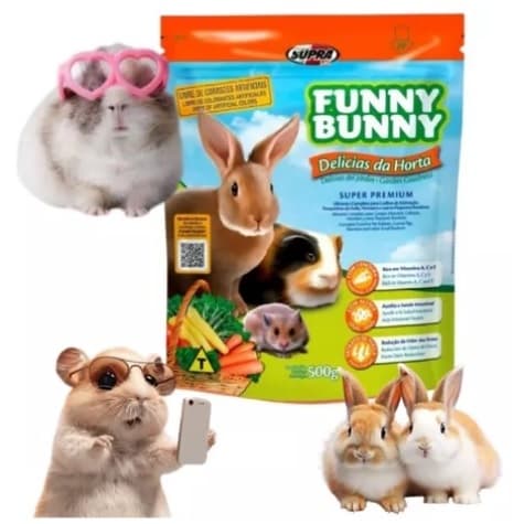 Ração Funny Bunny Delicias Da Horta Coelhos E Roedores 500g