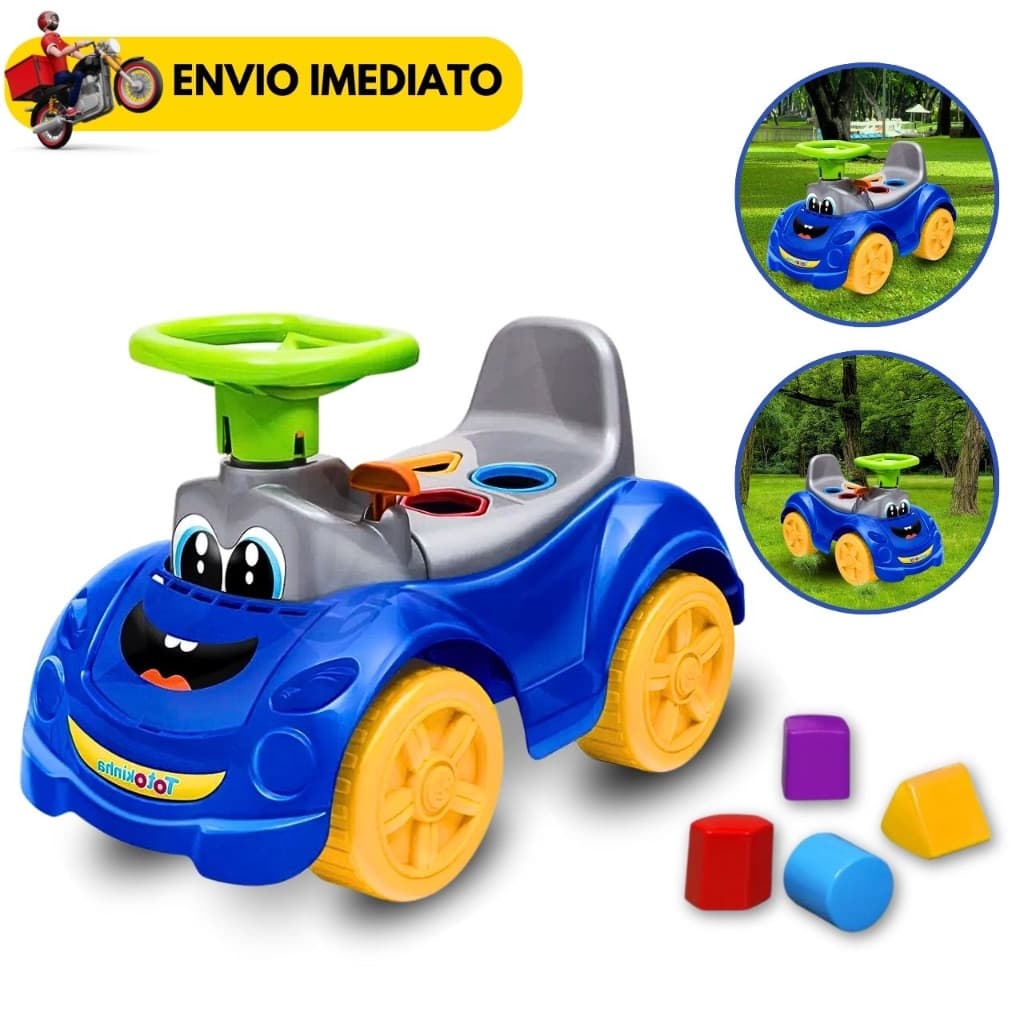 Totoka Triciclo Infantil Bebe Motoca Totokinha Sport Com Peças Geométricas Azul Menino