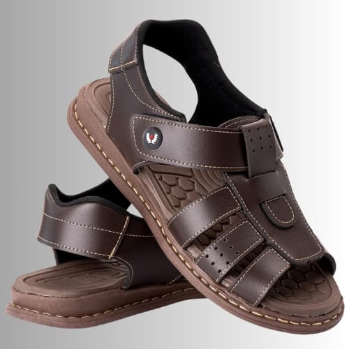 Sandalia Masculina de Couro Legitimo Ortopedicade couro sintetico sola anti stress anti derrapante