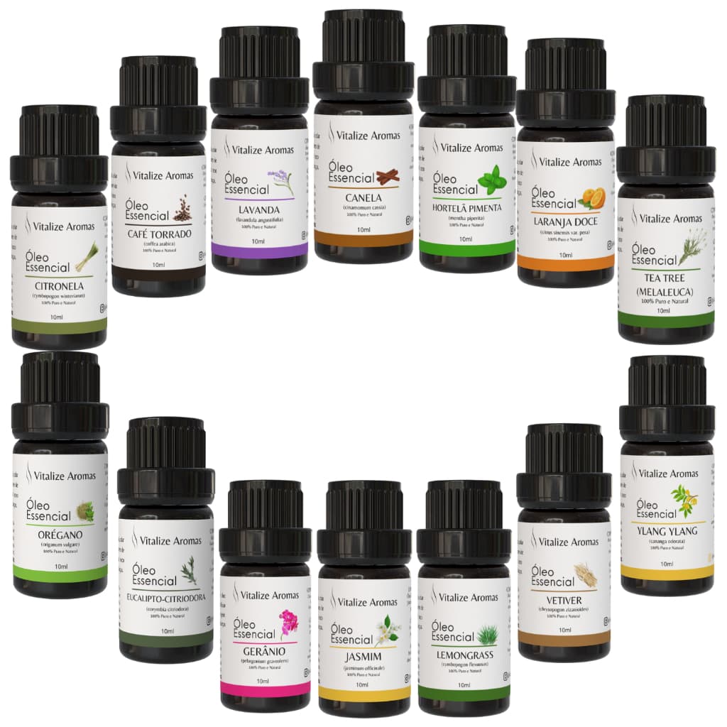 Óleo Essencial 100% Puro e Natural para Aromaterapia Linha Completa