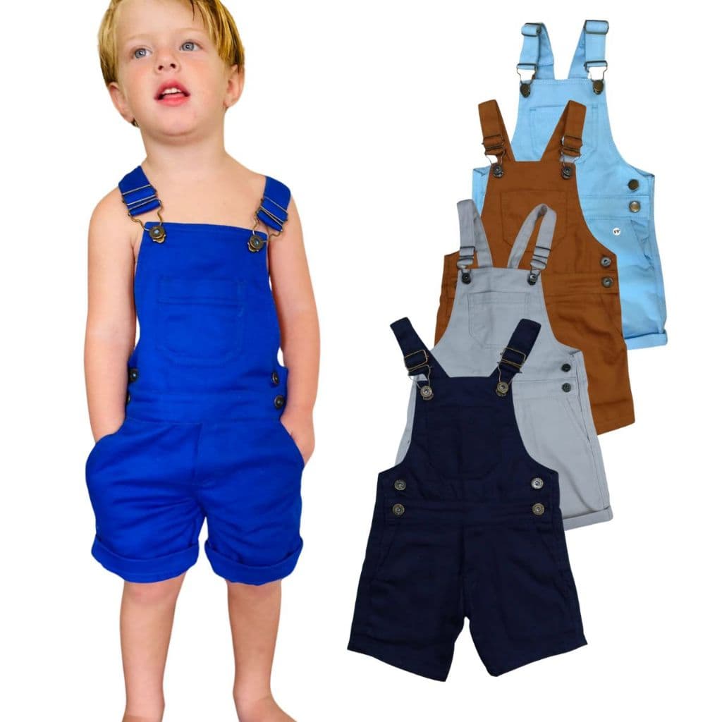 Macacão jardineira menino colorida sarja curta premium roupa masculina criança algodão salopete jeans