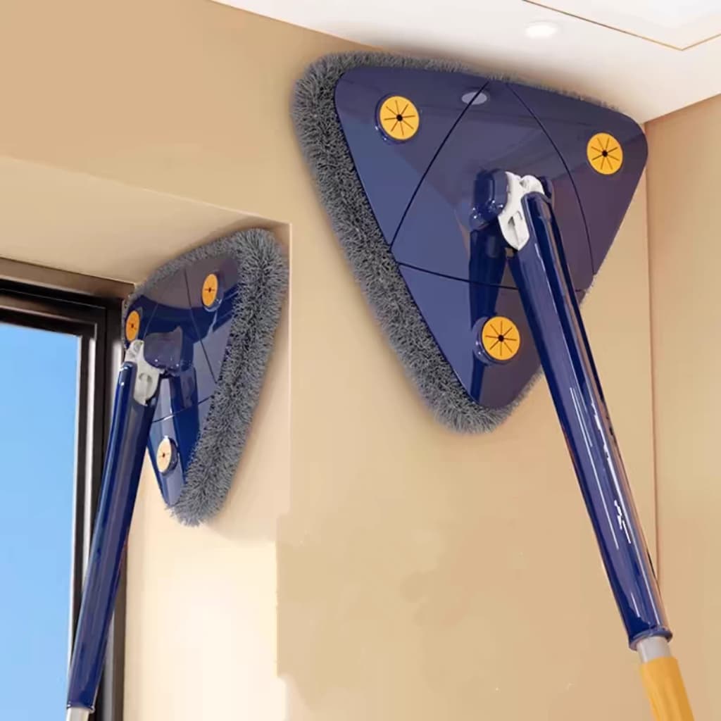 Esfregão Triangulo 2 Refis 130 comprimento Ajustável Giratória 360° Mop  Limpeza Banheiro Chão Ja