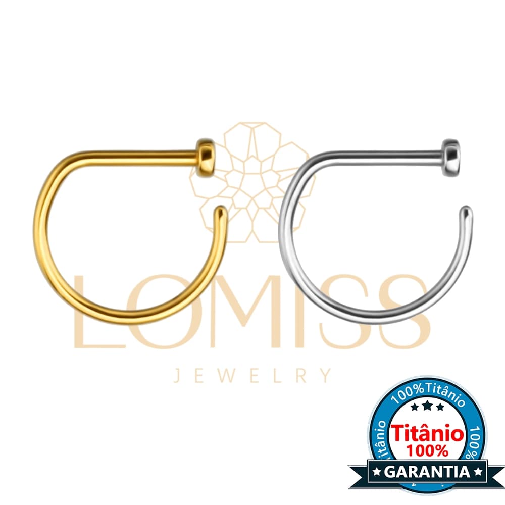 Piercing Nariz Septo Argola D-ring Titânio G23 Pvd Joia de Titânio Piercing Argola Nariz 《lomiss  Piercing》