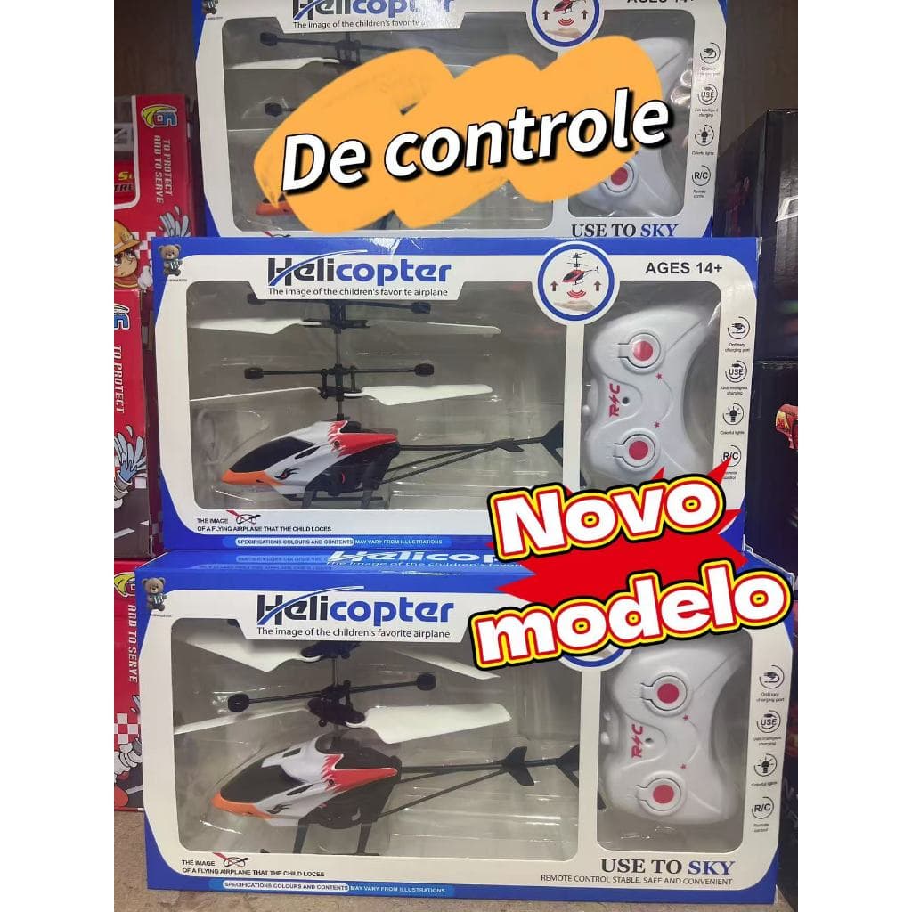 Helicóptero Com Controle Remoto e Sensor de Mão USB Recarregável