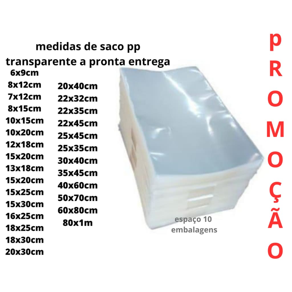 PROMOÇÃO kit 100 saco cristal transparente pp bopp saquinho plástico embalagem reforçada tipo celofane