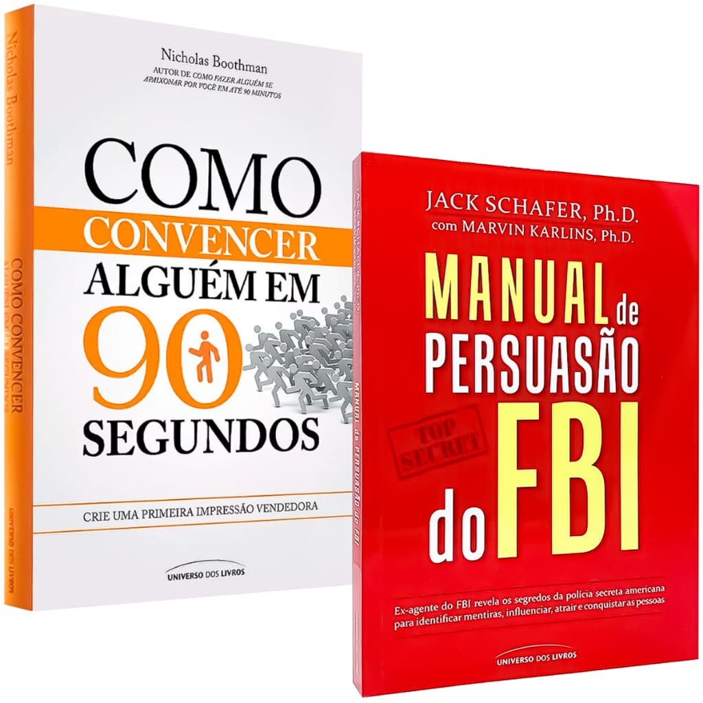 Kit 2 Livros Manual de Persuasão do FBI + Como Convencer Alguém Em 90 Segundos