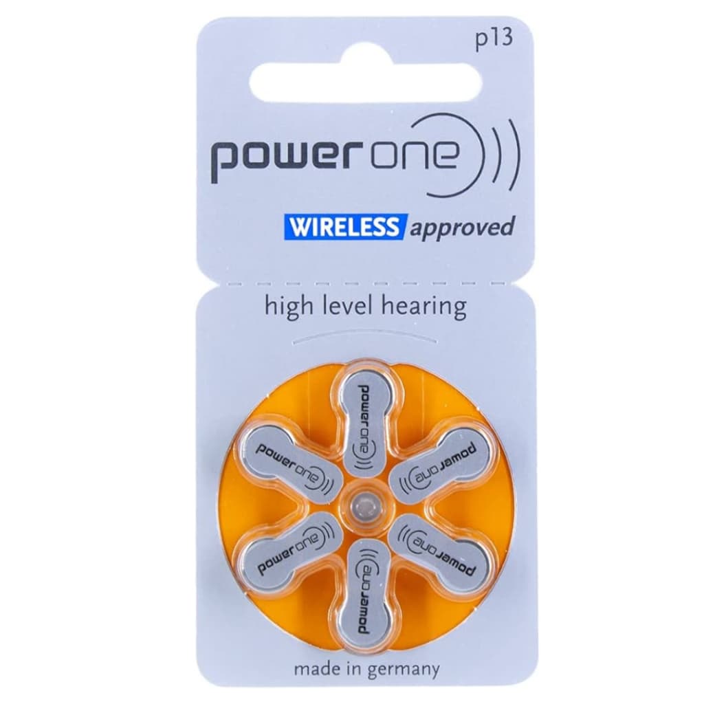 Pilhas Bateria Power One Para Aparelhos Auditivos 13 (Pr48)  - 1 Cartela C\6 Unid