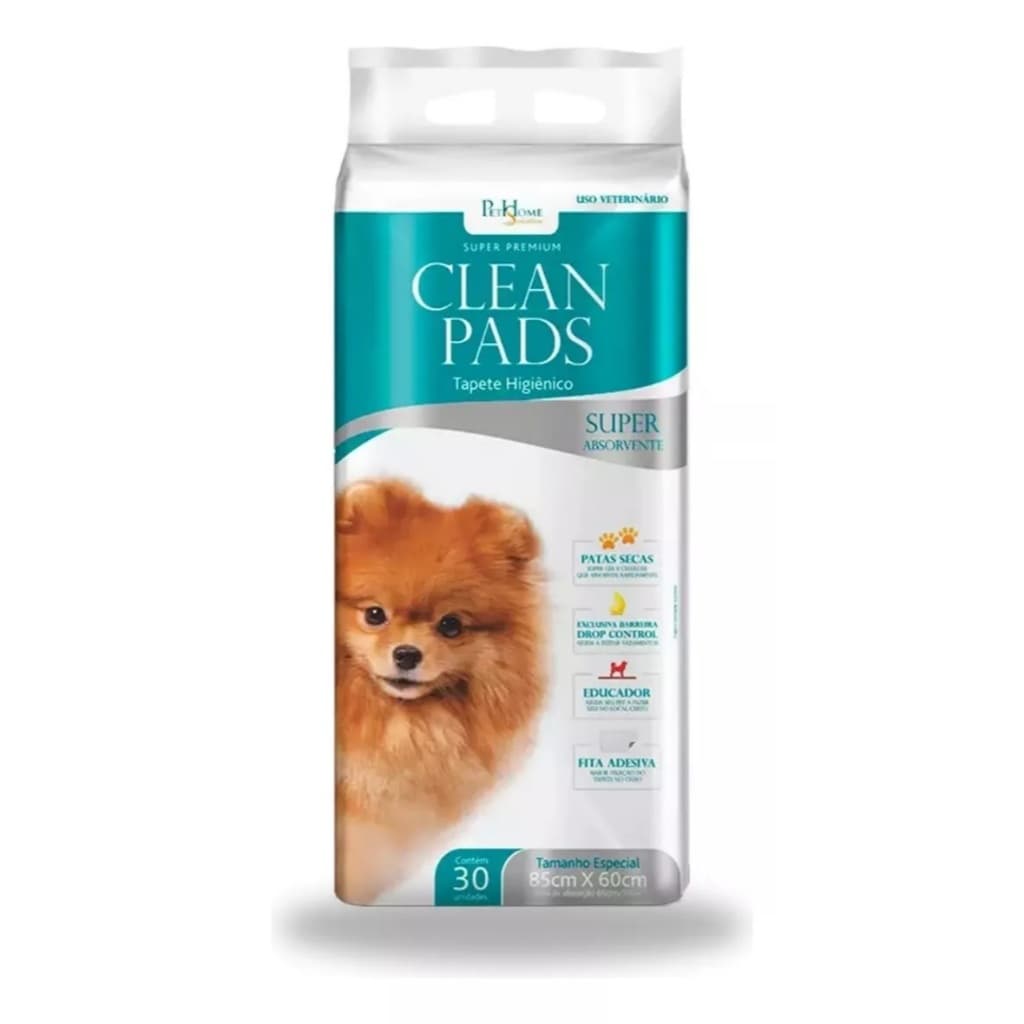 Tapete Higiênico para Cães Clean Pads 80x60cm com 30 Unidades
