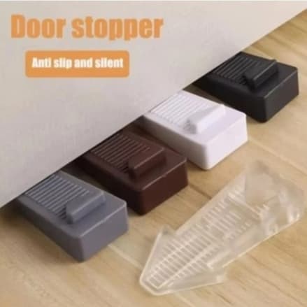 Kit Com 4 Trava Portas Batente Universal de Borracha Formato De Seta