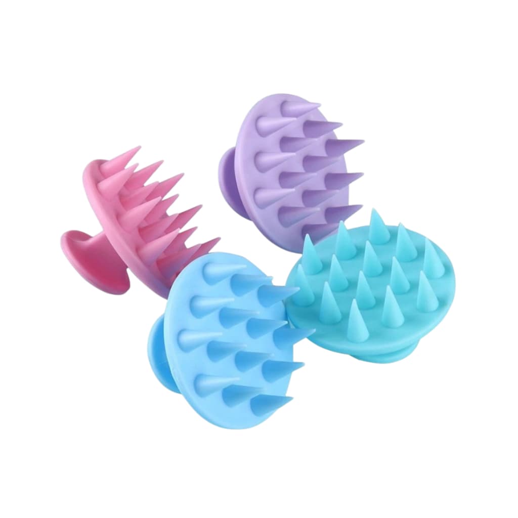 Escova Massageadora De Silicone Couro Cabeludo Anti-Deslizante Para Cuidado De Saúde Com Cabo Flexível