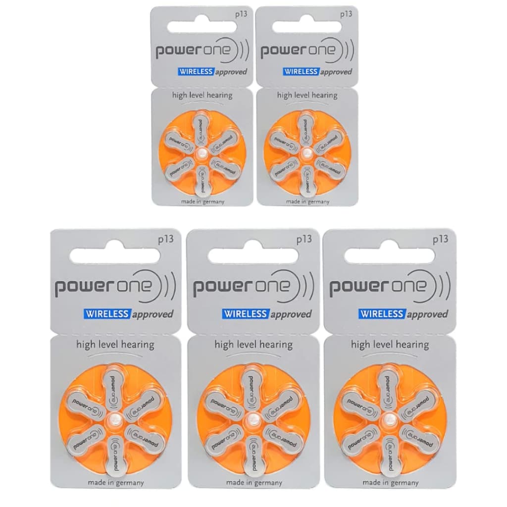 30 Pilhas Bateria Power One Para Aparelhos Auditivos 13 (Pr48)  - 5  Cartelas C\6 Unid