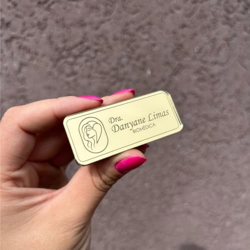 Broche Personalizado Magnetico em Acrílico Espelhado - Personalizado com a sua LOGO ou NOME com Imã
