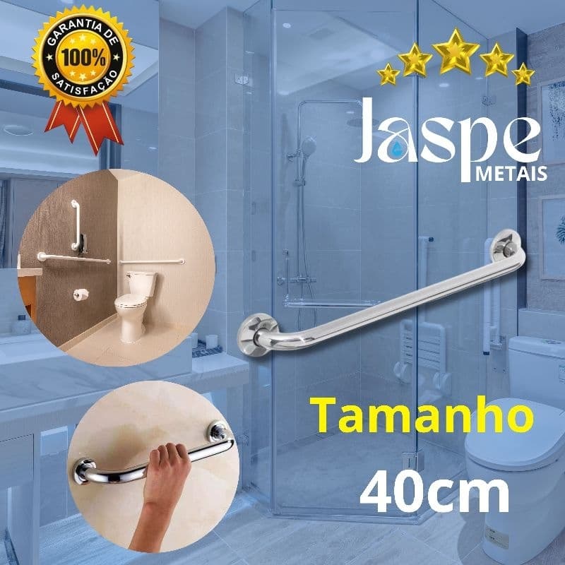 ALÇA BARRA DE APOIO 40CM ALUMINIO CORRIMÃO DEFICIENTE IDOSO SEGURANÇA ANDAR