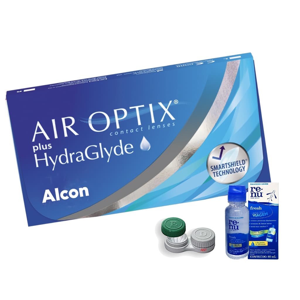 Lente De Contato Air Optix Plus Hydraglyde + Solução