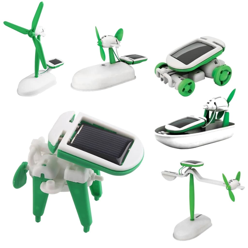 Kit Brinquedo 6 Em 1 Educativo Robótica Energia Solar Robô