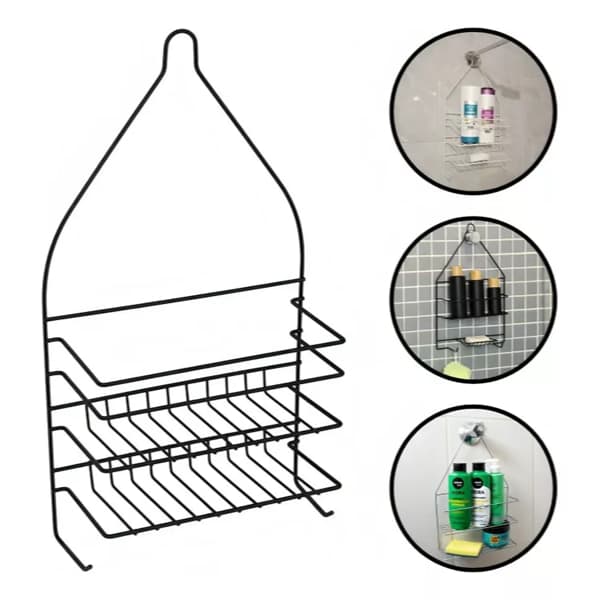 Suporte Duplo De Registro Porta Shampoo Sabonete Para Pendurar no Banheiro