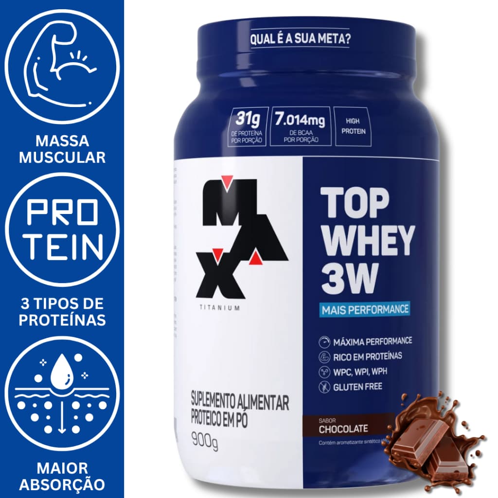 TOP WHEY 3W MAIS PERFORMANCE 900G -  M.A.X