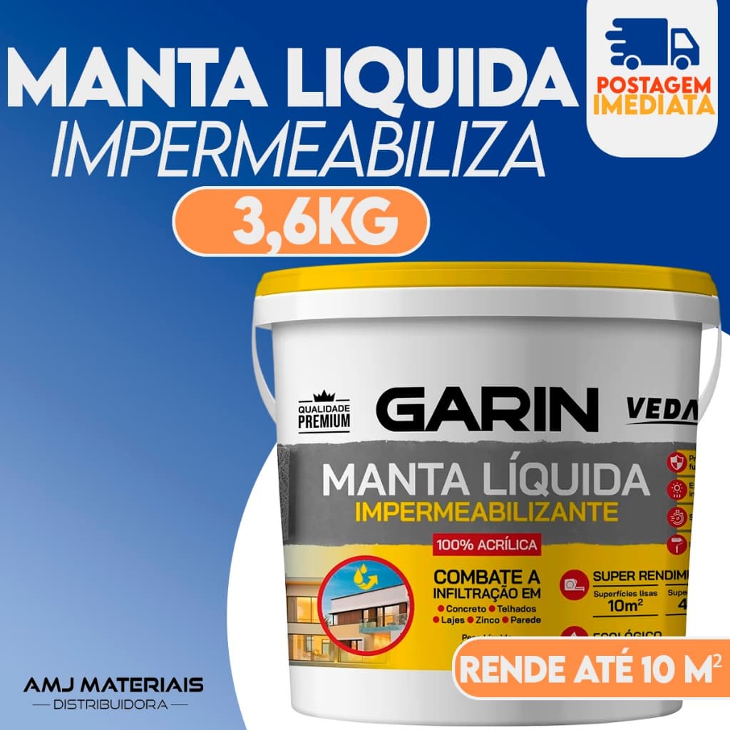Manta Liquida Impermeabilizante Elastico P/ Laje 3,6kg Garin
