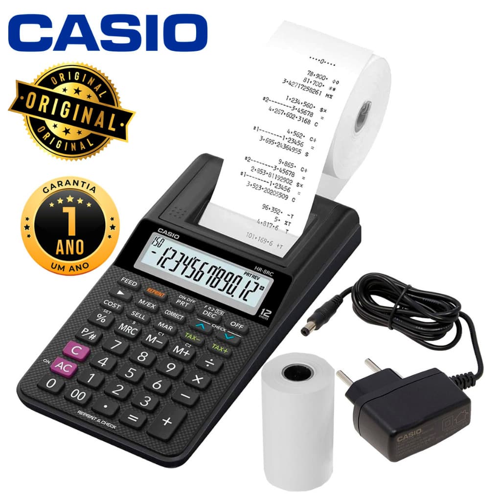 Calculadora Com Bobina Impressão HR 8RC Bivolt Original