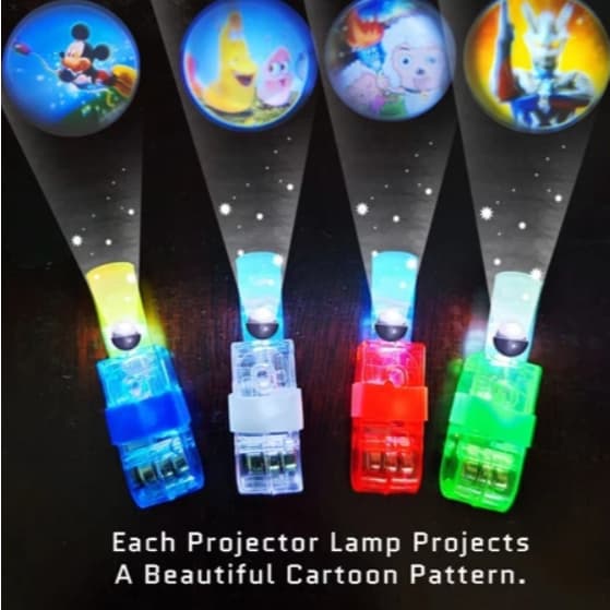 kiT  Conjunto de projetor de desenho animado de luz de dedo com anel de brilho LED