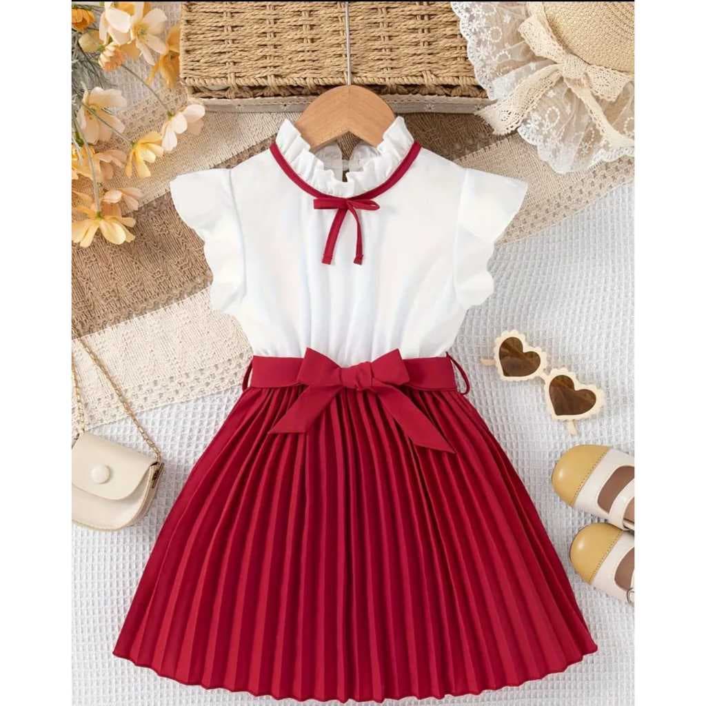 Vestido plissado princesa infantil e juvenil para crianças chiques e estilosas